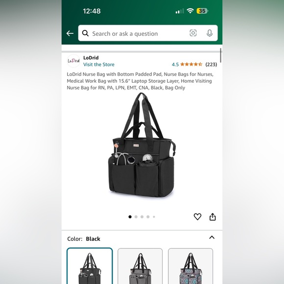 LoDrid Nurse Bag with bottom padded pad - Picture 4 of 4